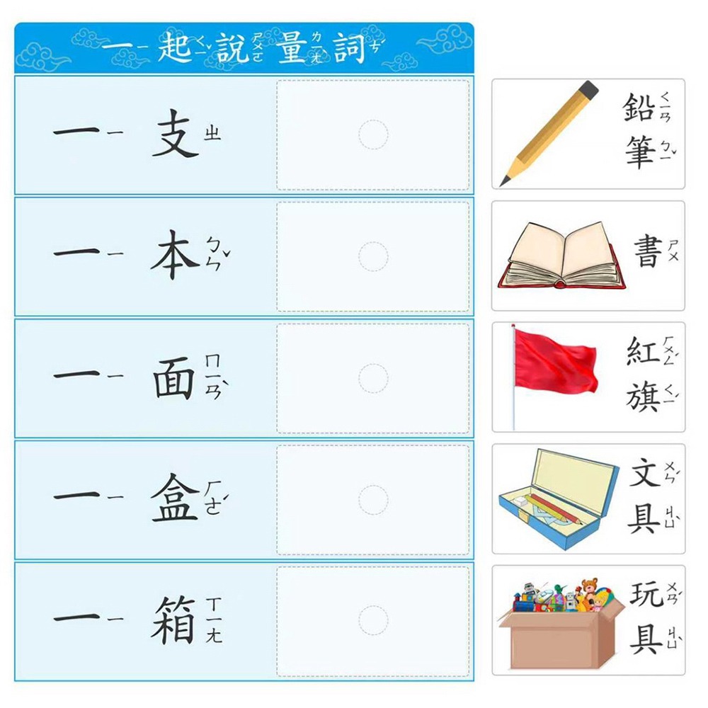 量詞卡 繁體卡 量詞配對學習卡 生活物品功能配對卡 注音圖像認知教具 量詞卡 注音配對卡-細節圖5