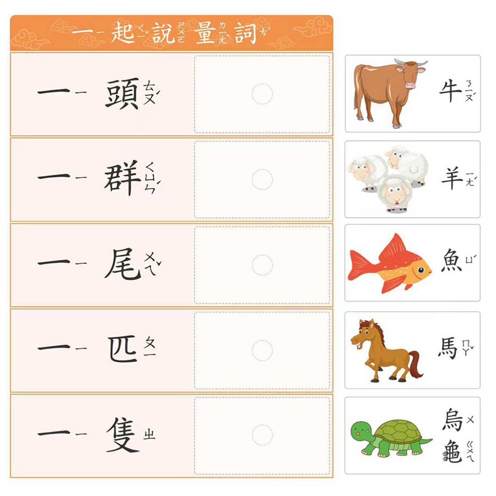 量詞卡 繁體卡 量詞配對學習卡 生活物品功能配對卡 注音圖像認知教具 量詞卡 注音配對卡-細節圖6