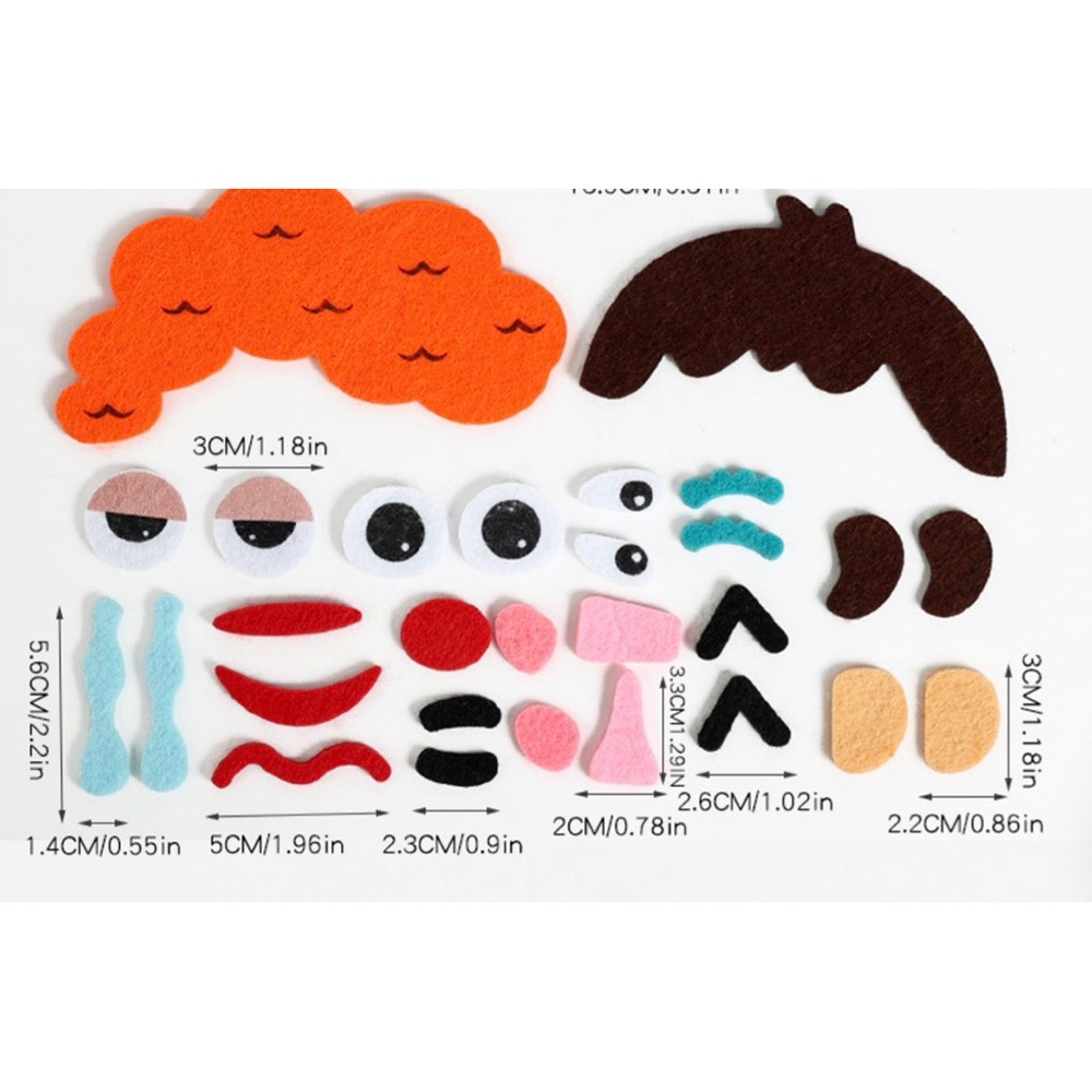 表情拼貼教具 DIY表情臉拼圖 不織布情緒認知玩具 幼兒臉部表情變化遊戲 早教認知教具  表情拼貼教具 DIY表情臉拼圖-細節圖4