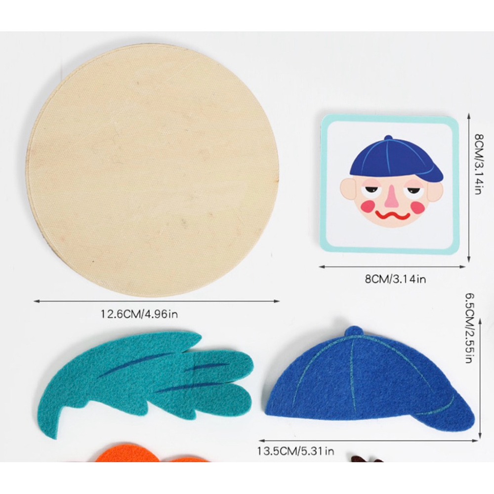 表情拼貼教具 DIY表情臉拼圖 不織布情緒認知玩具 幼兒臉部表情變化遊戲 早教認知教具  表情拼貼教具 DIY表情臉拼圖-細節圖5