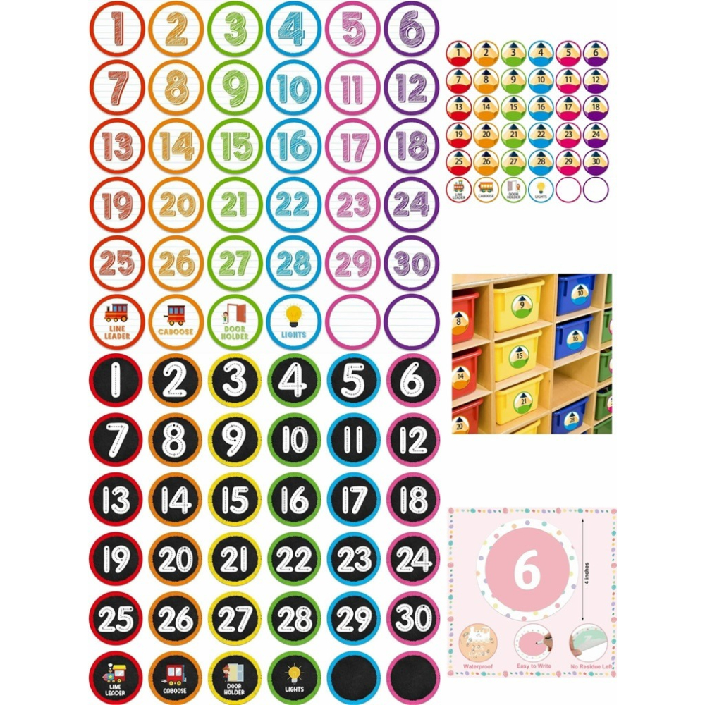 數字標籤貼號碼貼紙 2款各一共60張 數字貼紙-細節圖2