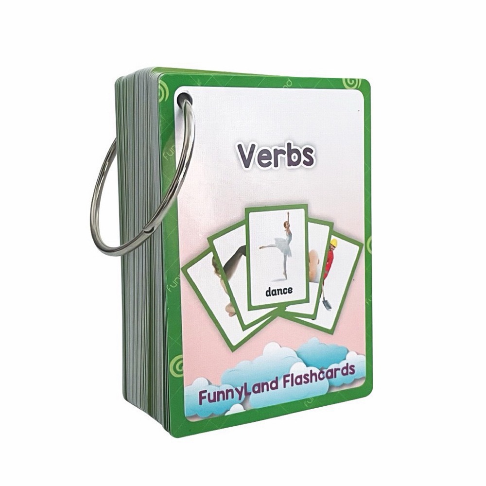 動作英文閃卡 60張 英文單字學習卡 Verbs動詞圖卡 動作閃卡-細節圖4