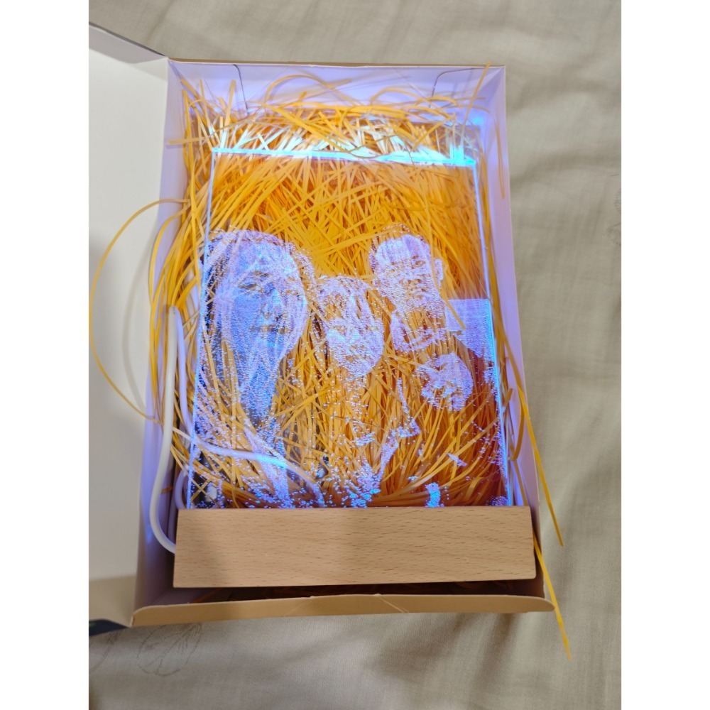 錘子琉璃畫+七彩燈座+禮盒