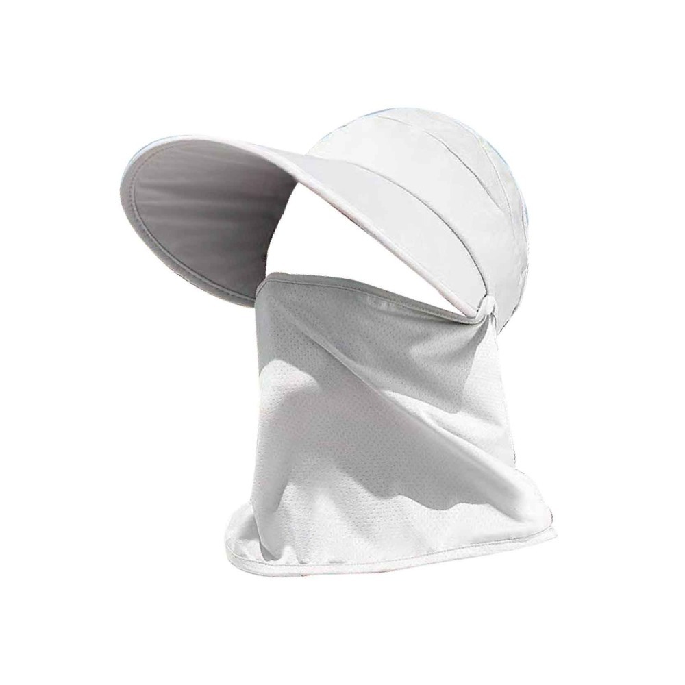 【Caramella】冰絲面罩 抗UV 帽子 防曬帽罩 遮陽面罩 休閒帽 戶外帽 可拆式 透氣帽 大帽簷 護頸面罩-細節圖2