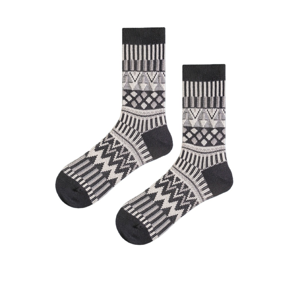 【Caramella】保暖襪 男襪 24-28 日系襪子 長襪 民族風 厚襪子 冬天襪子 男生襪子 襪子 棉襪 中筒襪-細節圖2