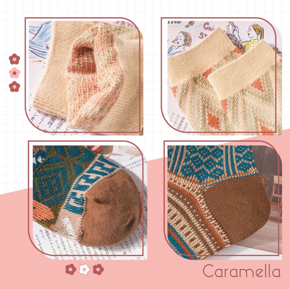 【Caramella】保暖襪 男襪 24-28 日系襪子 長襪 民族風 厚襪子 冬天襪子 男生襪子 襪子 棉襪 中筒襪-細節圖4