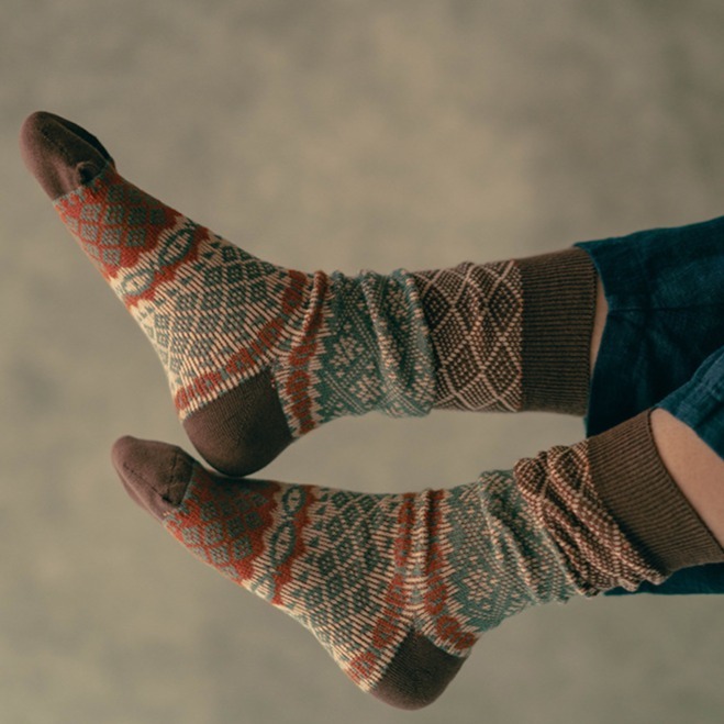 【Caramella】保暖襪 男襪 24-28 日系襪子 長襪 民族風 厚襪子 冬天襪子 男生襪子 襪子 棉襪 中筒襪-細節圖11