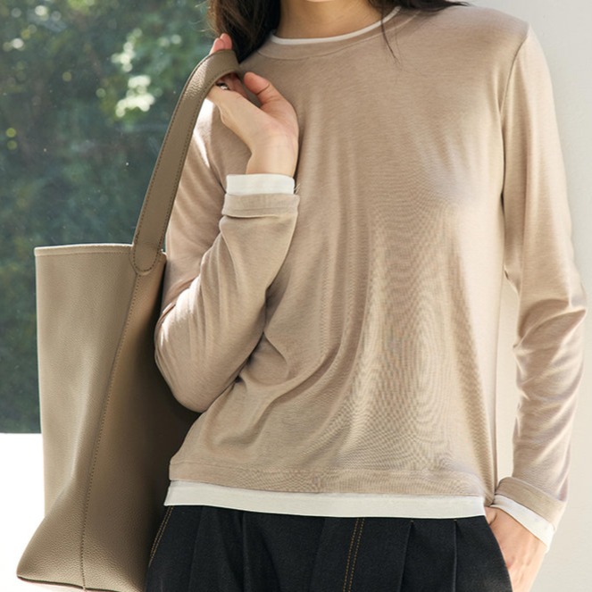 【Caramella】內搭 打底衫 長袖 發熱衣 圓領 長袖內搭 長袖上衣 內搭衣 冬天長袖 保暖衣 9937 9938-細節圖6