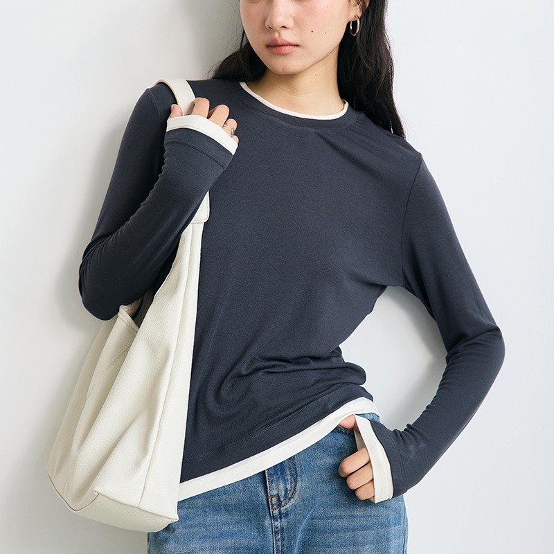 【Caramella】內搭 打底衫 長袖 發熱衣 圓領 長袖內搭 長袖上衣 內搭衣 冬天長袖 保暖衣 9937 9938-規格圖10