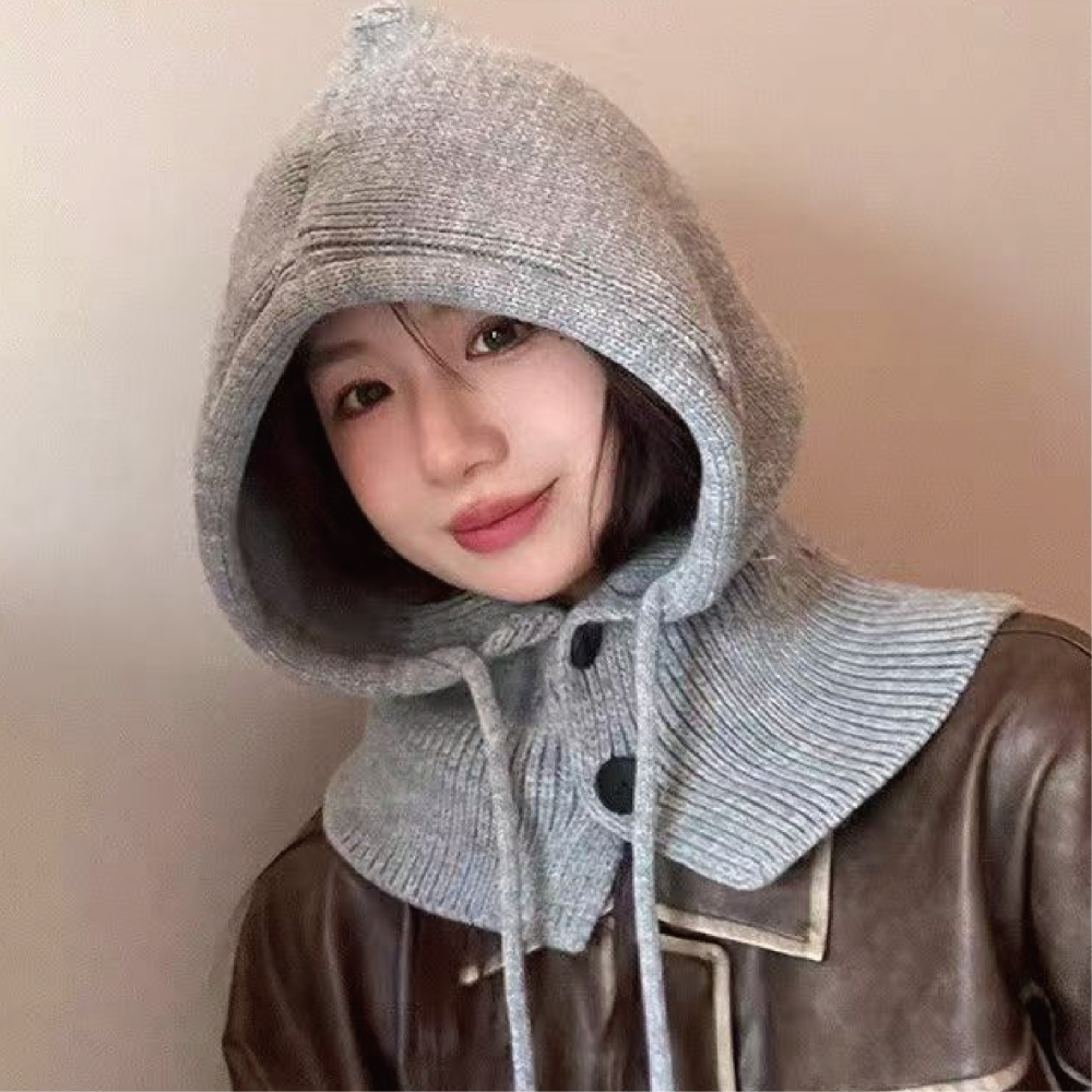 【Caramella】毛帽 護耳帽 保暖帽 日系帽子 帽子女 帽子 圍脖保暖 針織帽 護耳 保暖 針織毛帽 冬季帽子-細節圖8