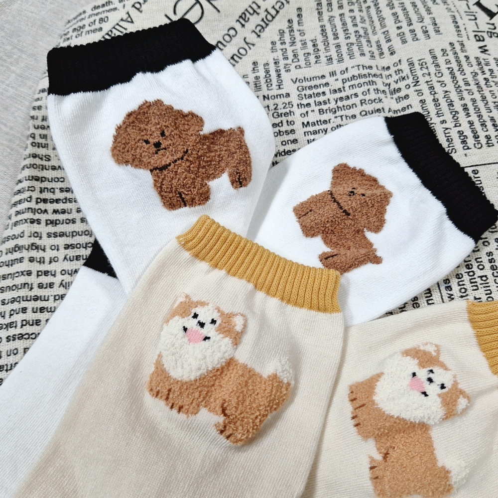 【Caramella】襪子韓國 襪子 韓國襪 中筒襪 薄襪子 可愛襪子 狗狗襪子 韓國襪子 襪子中筒襪 女生襪子 卡通襪-細節圖6
