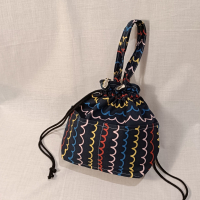 小束口袋-彩色捲捲線條