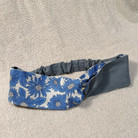 交叉款髮帶-藍向日葵 L碼