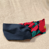 交叉款髮帶-六瓣大紅花 L碼