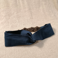 交叉款髮帶-素色藍 S碼