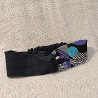 交叉款髮帶-幾何圖案水墨黑 M碼