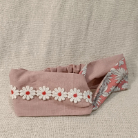 交叉款髮帶-粉向日葵 M碼