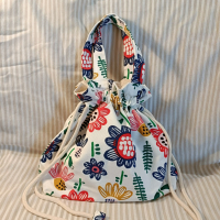 大束口袋-塗鴉花