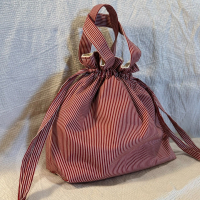 大束口袋-紅條紋