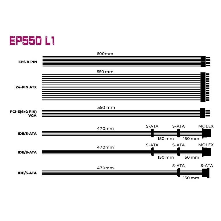 （僅拆封） AINAR 艾納爾 EP550 靜音溫控風扇扁平線材 550W電源@台南可面交@-細節圖4