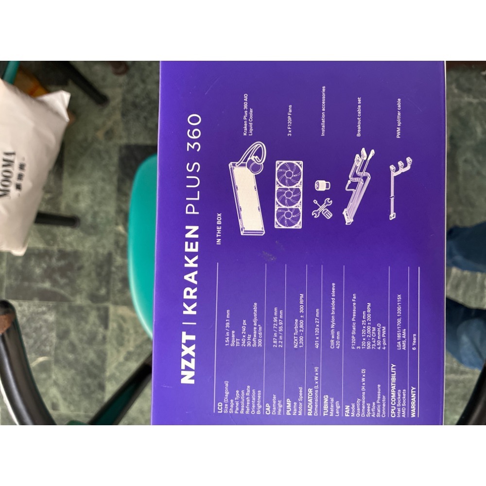 送修回來 僅拆封，未使用 [ 議價不回 ] NZXT美商恩傑 Kraken Plus 360 無光渦輪幫浦水冷-細節圖2