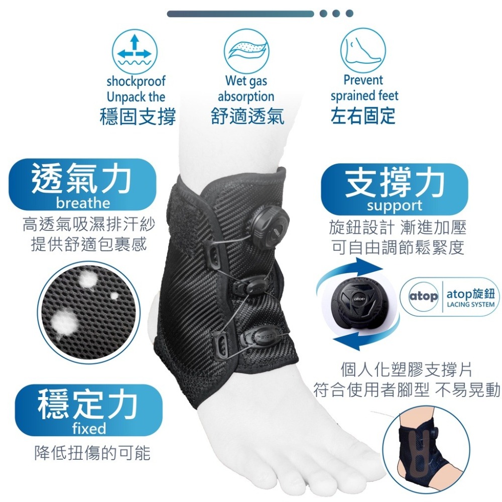 康得適-COMDS CJ-9A02旋鈕式護腳踝 護踝 醫療級護踝 不分尺寸 腳踝支架 醫療護踝 腳踝護具醫療 護具 腳踝-細節圖6