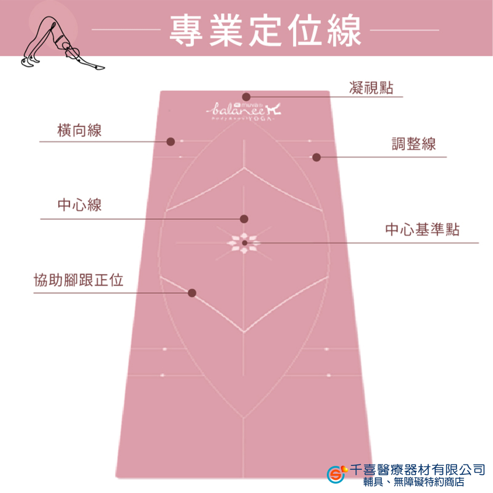 Sunlus三樂事 muva環保PER定位線瑜珈墊 SA631 美體 健身 運動 有氧 保健-細節圖5