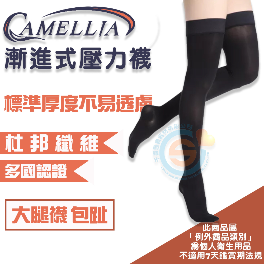 I-M 愛民 Camellia商務型 Softmina隱形超薄 漸進式彈性襪 舒適 減壓 防止靜脈曲張 大腿襪 包趾-細節圖4