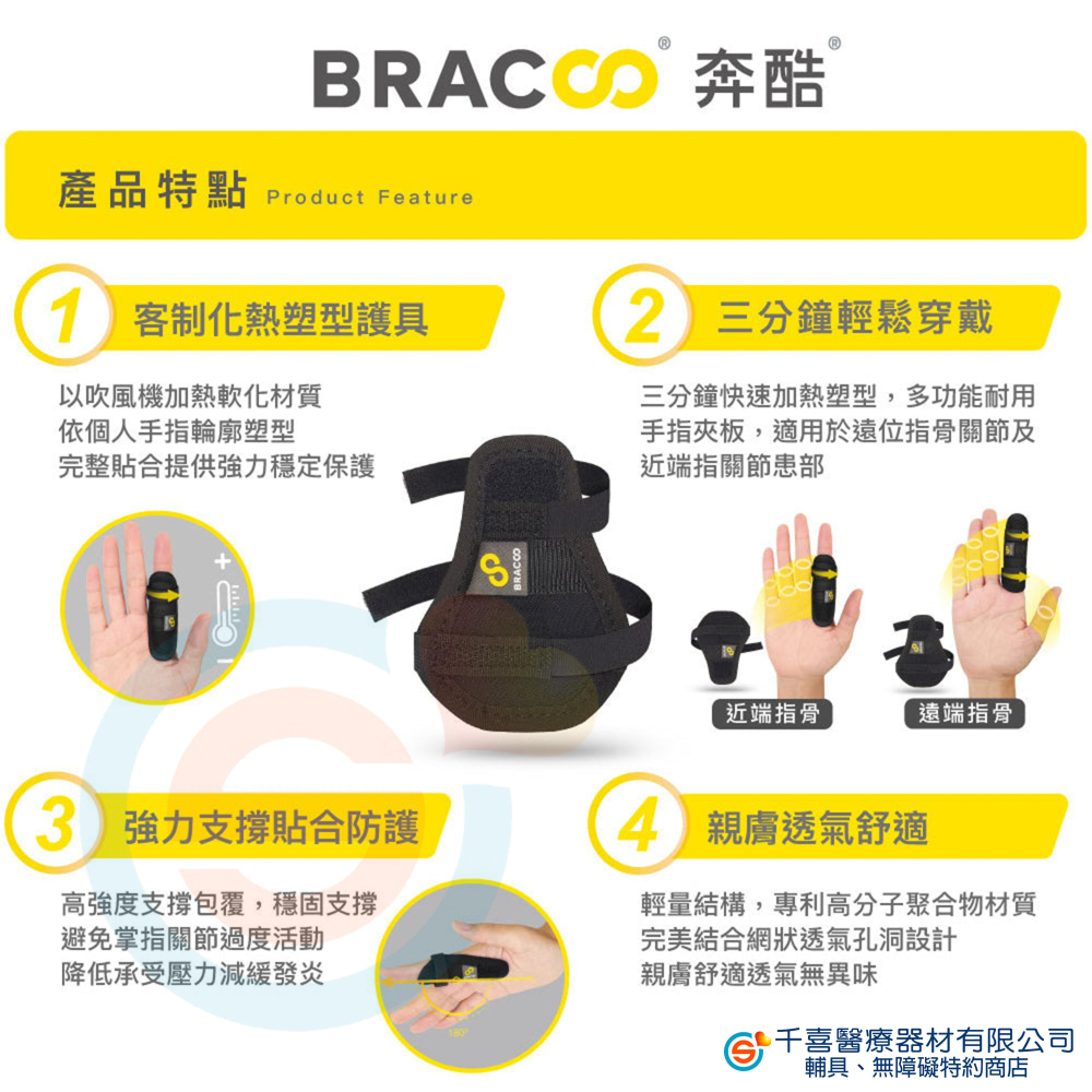 BRACOO奔酷 TB50 熱塑透氣拇指護具 手指變形 術後恢復 扭傷固定 客製化-細節圖3