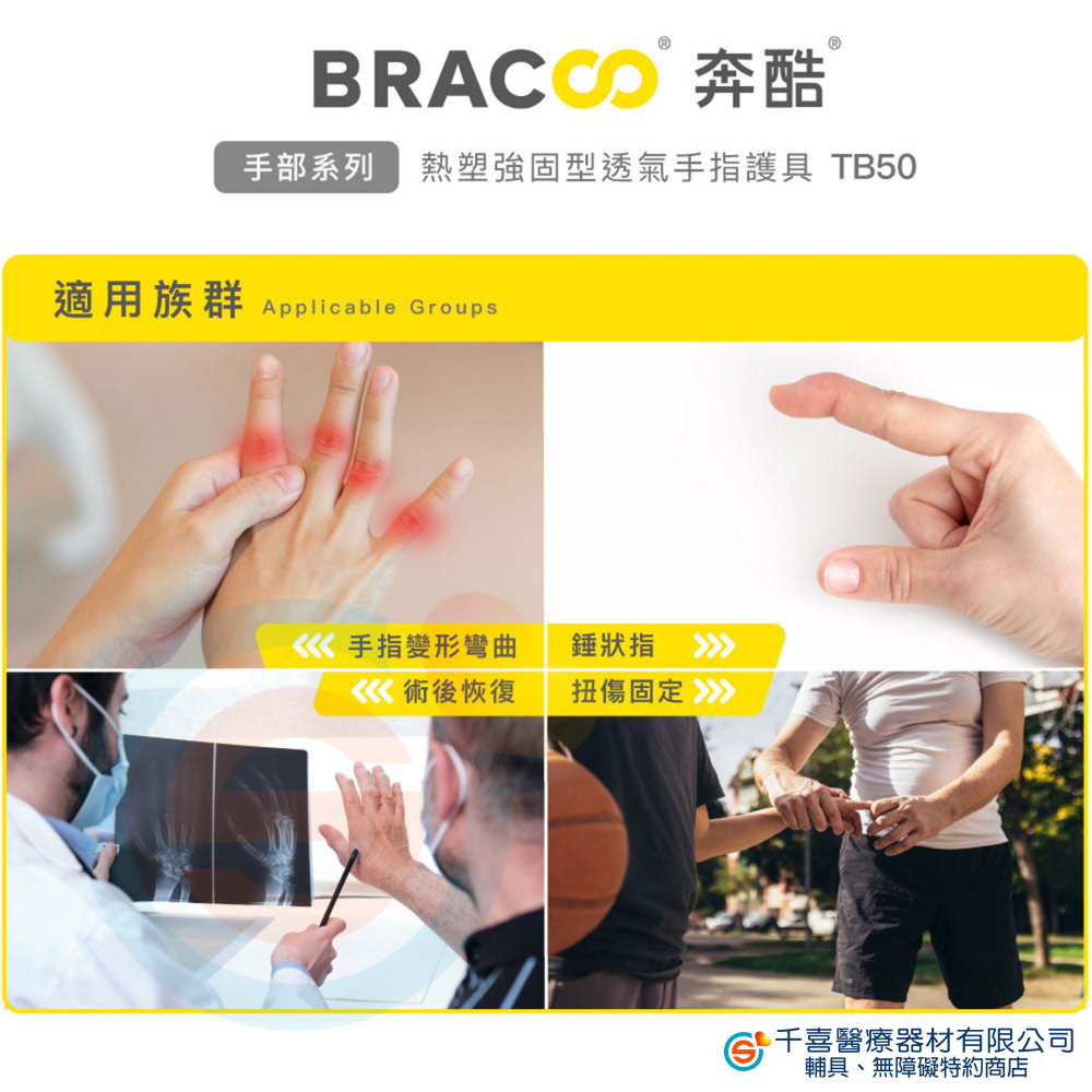 BRACOO奔酷 TB50 熱塑透氣拇指護具 手指變形 術後恢復 扭傷固定 客製化-細節圖4