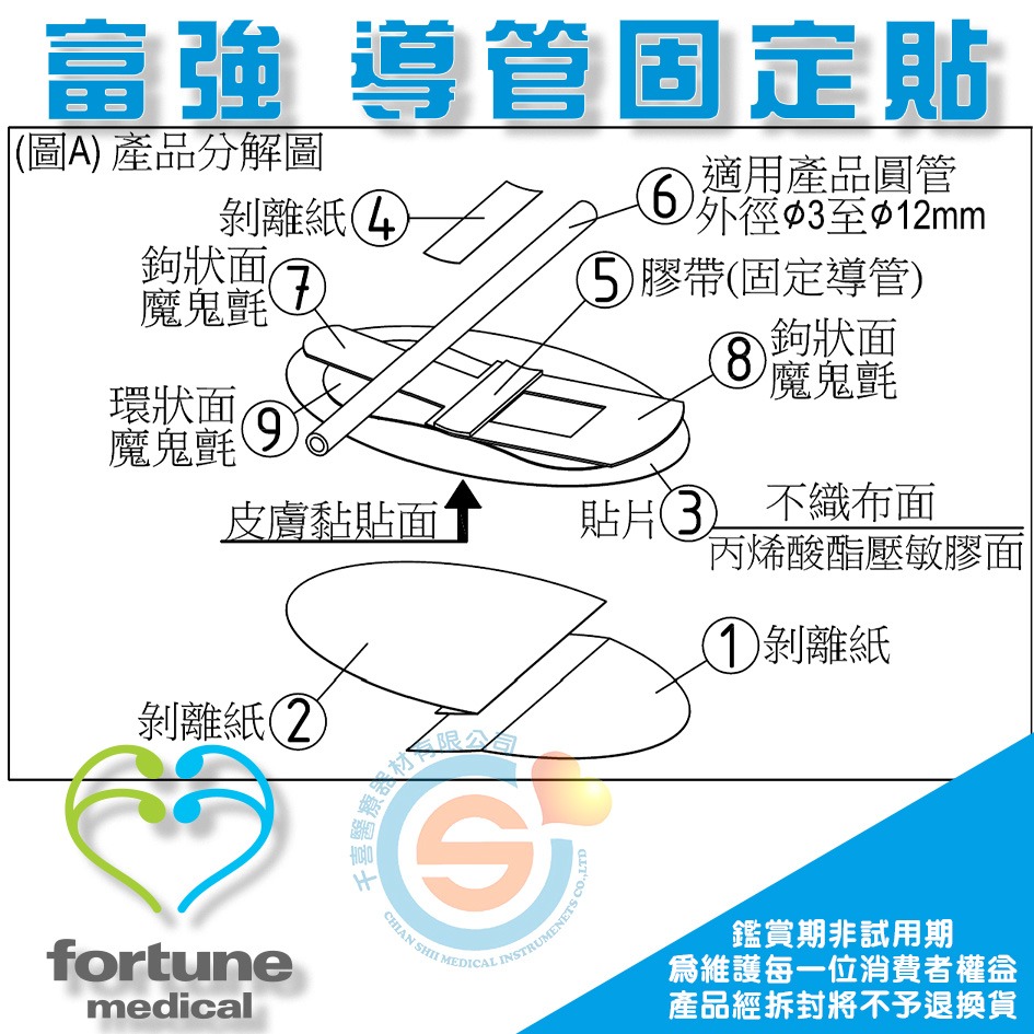fortune 富強 導尿管固定貼 導管固定貼 固定貼 固定裝置 固定貼 拆卸和重新定位 不留殘膠 醫療用膠 台灣製造-細節圖3