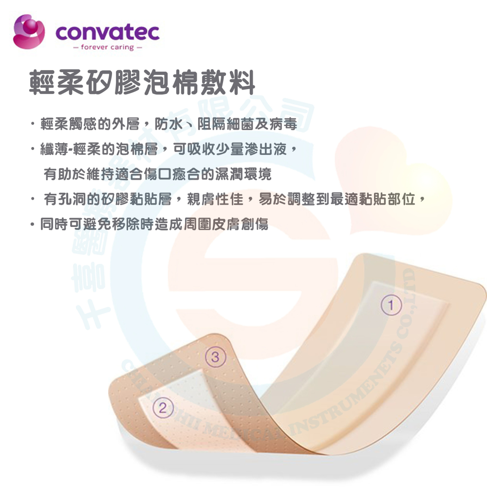 ConvaTec 康威 FoamLite輕柔矽膠泡棉敷料 保護性傷口-細節圖3