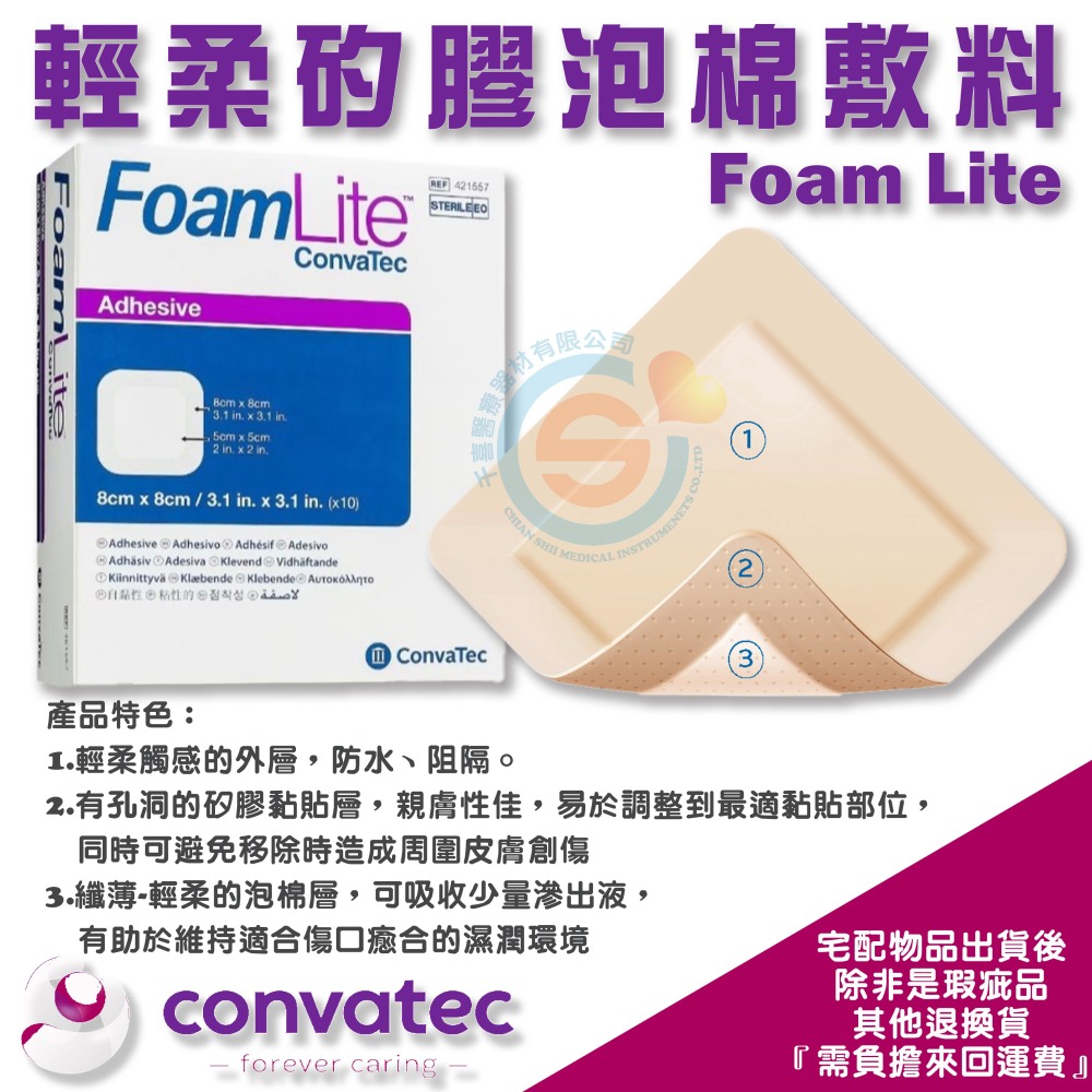 ConvaTec 康威 FoamLite ™ 康威 輕柔矽膠泡棉敷料 ConvaFoam™ “康威”泡棉敷料 壓瘡保護-細節圖5
