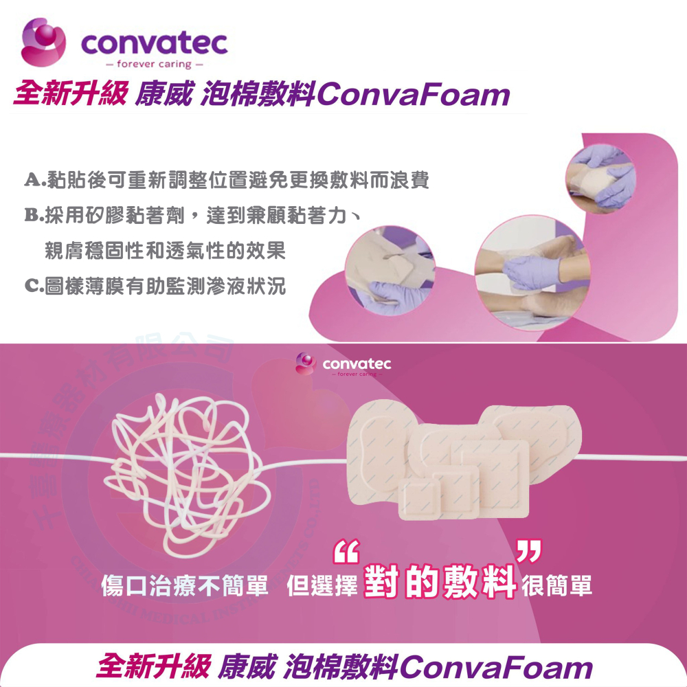 ConvaTec 康威 AQUACEL Ag Foam Dressing 愛康膚 銀泡棉敷料 親水性纖維 抗菌 褥瘡-細節圖3