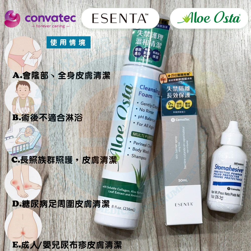 ConvaTec 康威 皮膚保濕清潔修護組 異位 尿布疹 泡沫洗臉 全齡肌 壓瘡 傷口保護 皮膚保濕 防水膜-細節圖3
