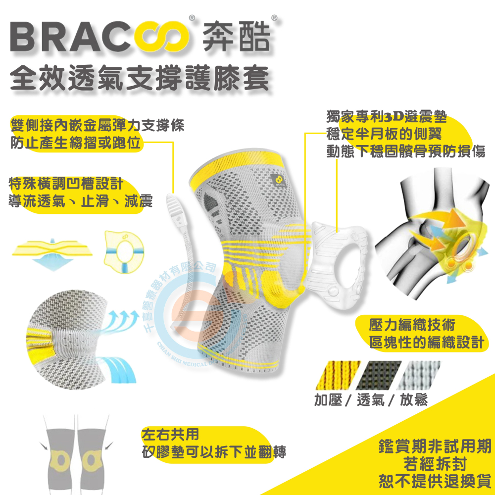 Bracoo奔酷 KP41 全效透氣支撐護膝 運動護膝 獨家專利3D避震墊 復健科醫師推薦 美國Amazon熱銷專業護具-細節圖2