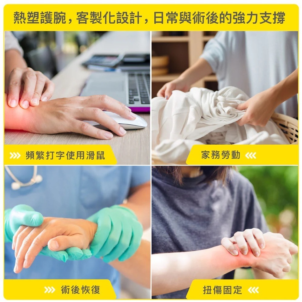 Bracoo奔酷 WB50 熱塑強固型透氣手腕護具 客製化熱塑型護具 術後恢復 腕隧道症候群 腕關節炎 手腕重複性勞損-細節圖7