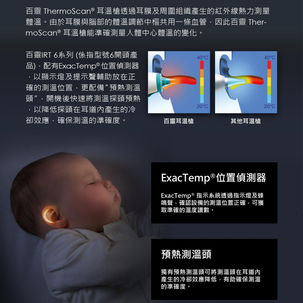 百靈 ThermoScan® 7 耳溫槍 IRT6525 年齡調整 夜間模式 顏色提示 預熱測溫頭 原廠公司貨 實體門市-細節圖4