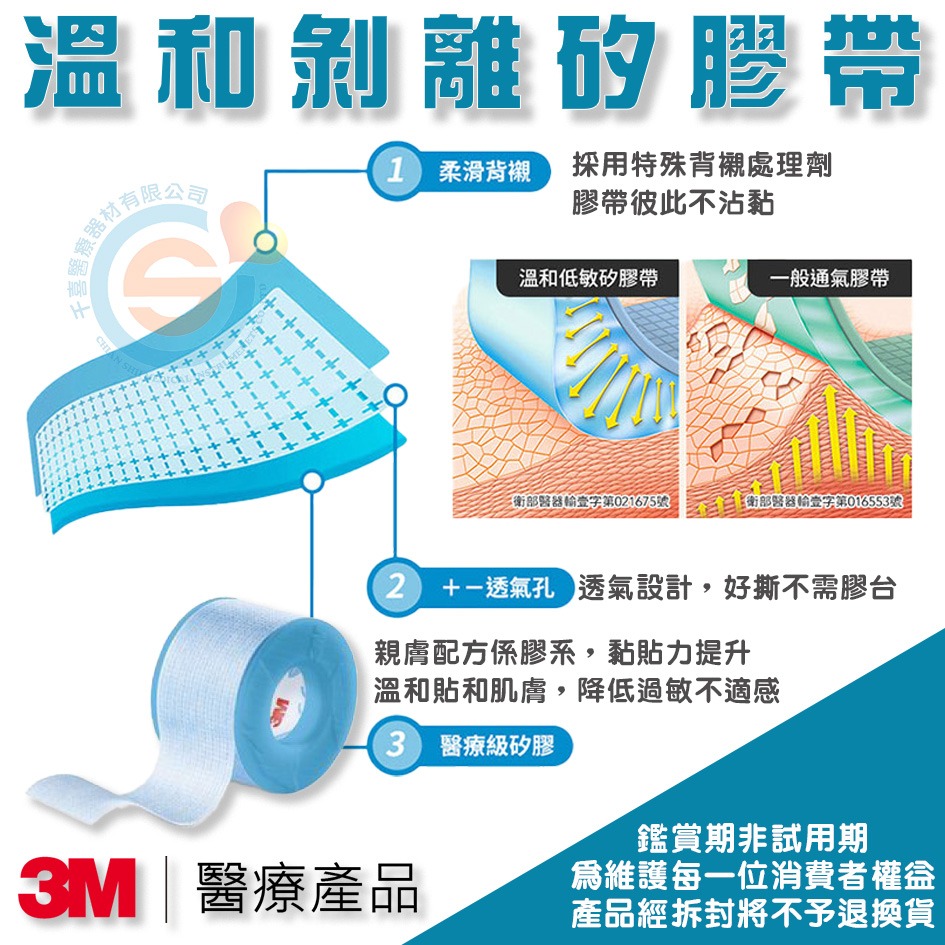 3M 勤達 溫和剝離矽膠帶 1吋x1.37m 1吋x5m 矽膠帶 升級版 嬰兒矽膠帶 敏感脆弱肌膚專用 千喜醫療-細節圖2