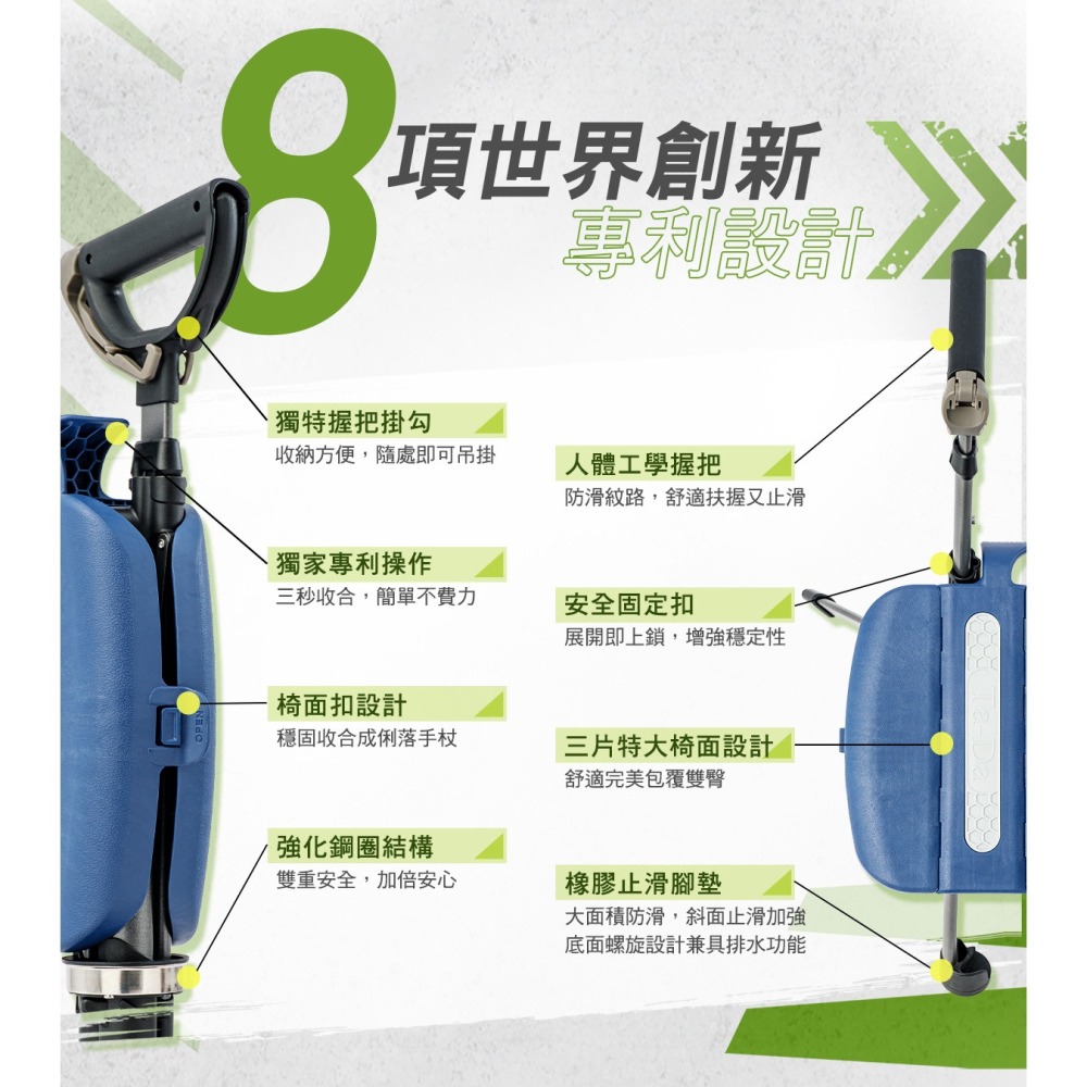【第二系列】泰達隨身椅-PRO ★ 全新升級 5段杖高調整/手機座-細節圖5