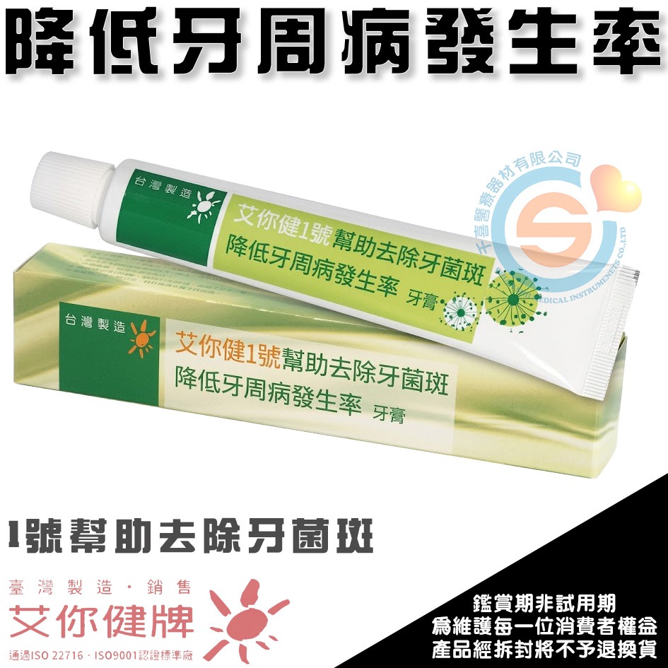 艾你健牌牙刷牙膏 牙周病牙膏 亮白牙膏 敏感性牙膏 含氟牙膏 防蛀牙牙膏 鹽潤降敏牙膏 薄荷牙膏 千喜醫療 台灣製造-細節圖2