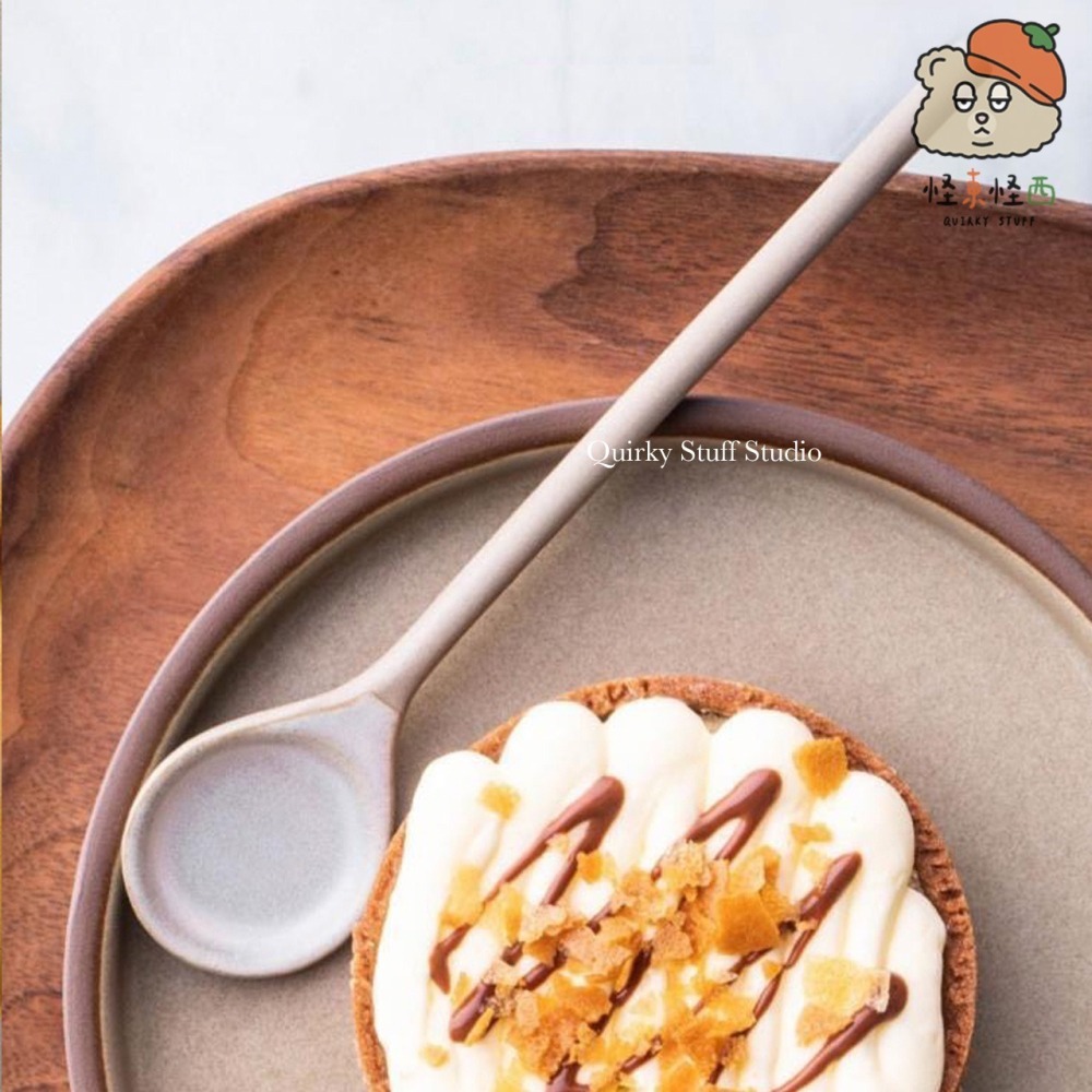 韓國粗陶直柄勺/咖啡勺/攪拌勺/甜點湯匙🥄-細節圖3