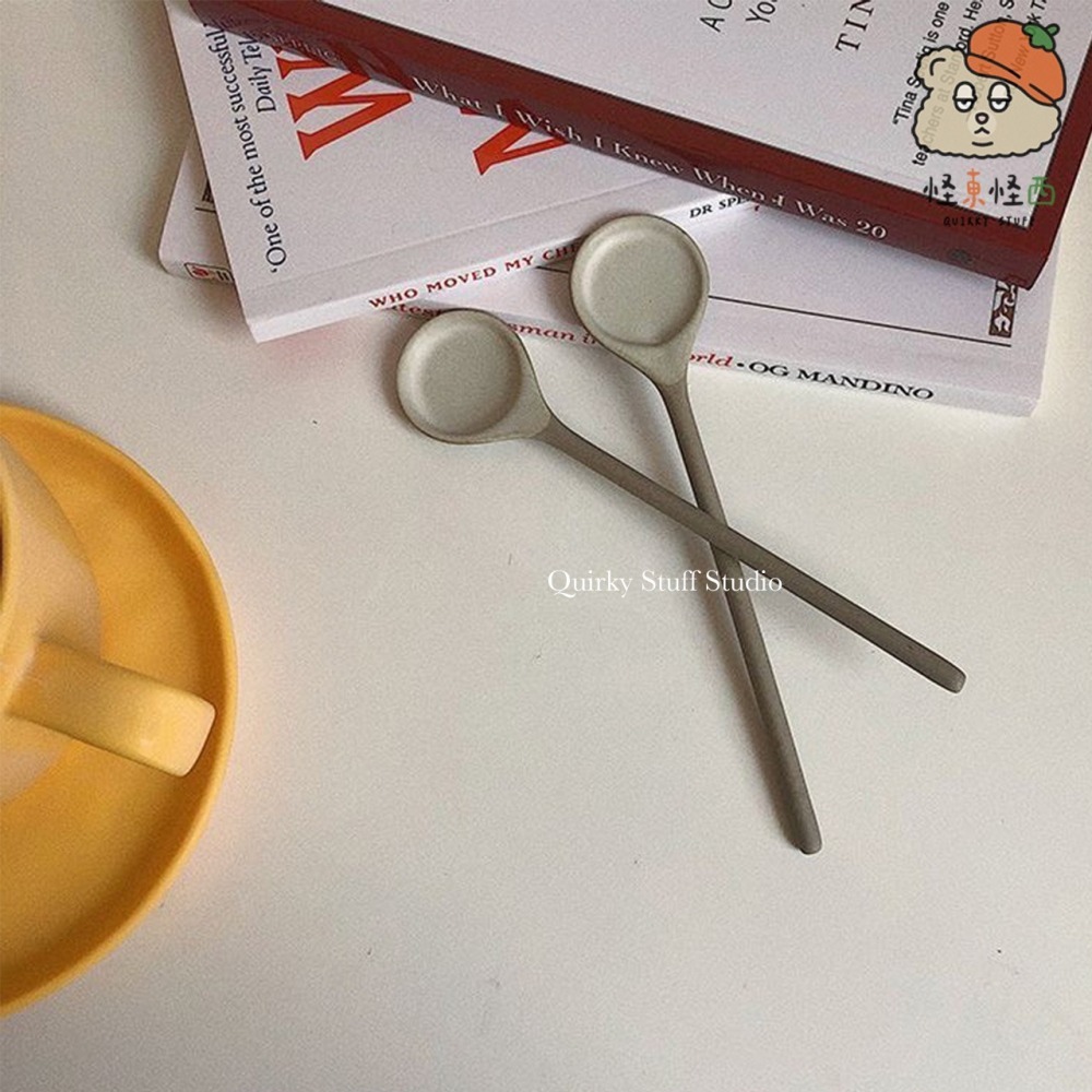 韓國粗陶直柄勺/咖啡勺/攪拌勺/甜點湯匙🥄-細節圖5