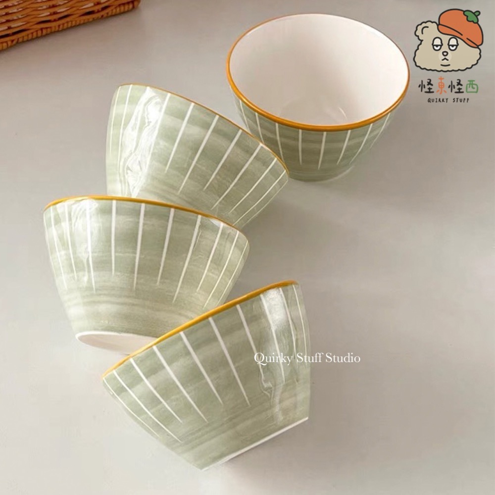 淺綠漸層白豎線飯碗/小碗🌾-細節圖6