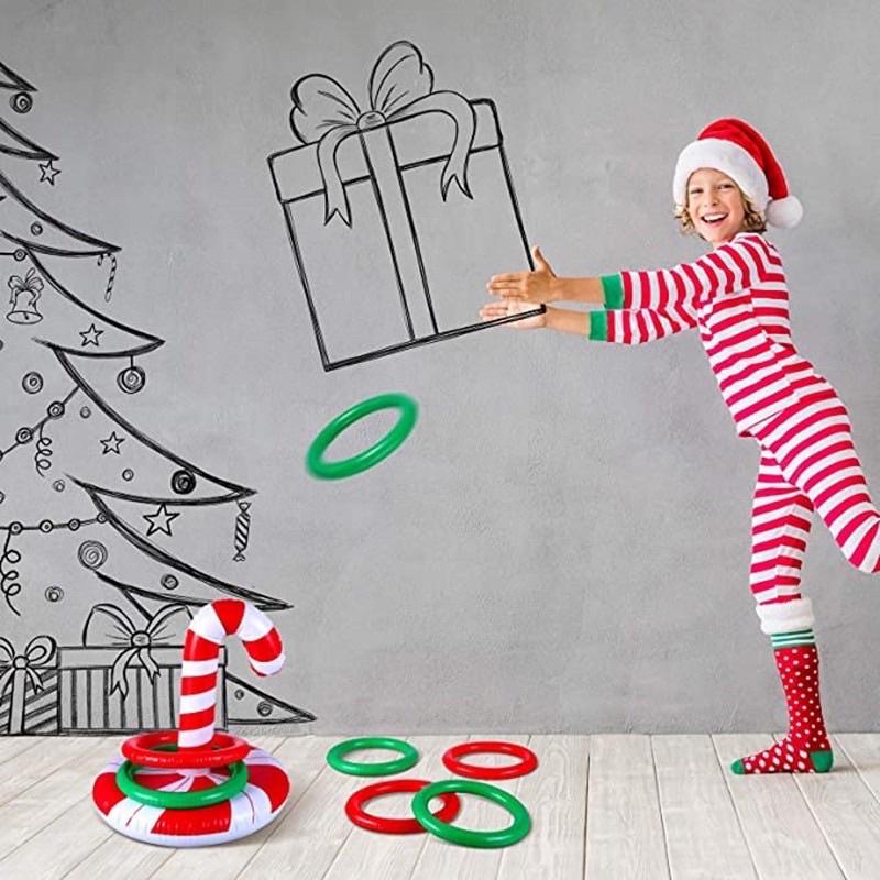 聖誕節套圈 聖誕充氣套圈（紅+綠糖果附8個套圈）  聖誕充氣 聖誕活動 聖誕佈置 聖誕糖果裝飾 聖誕佈置-細節圖5