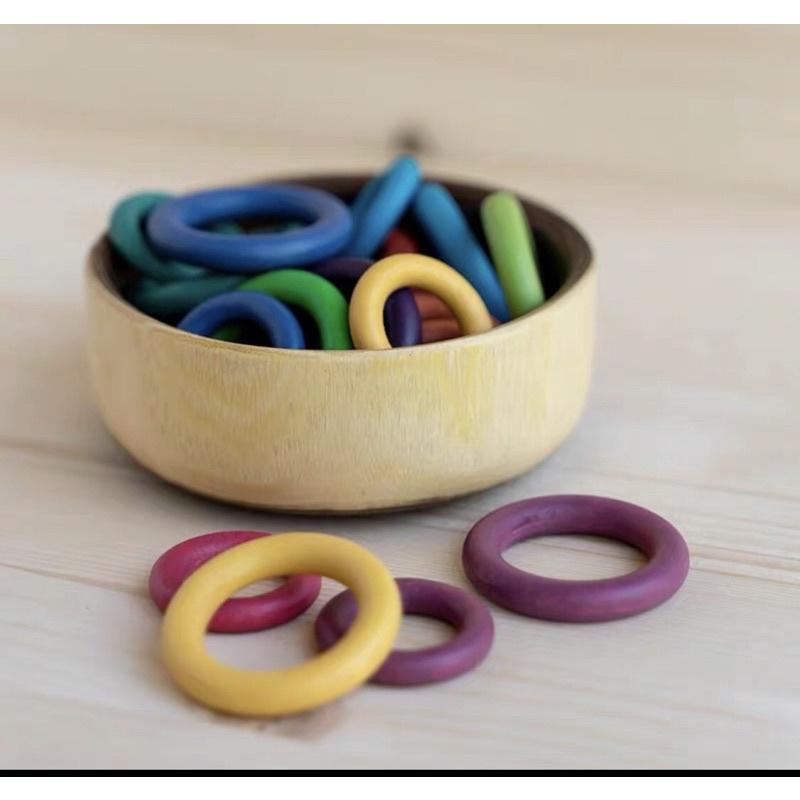 觀景配件 景感遊戲 開放性材料💜木環30個 木環 彩虹環 彩虹環 建構區 建構小物 開放性教材 建構玩具 角落區域-細節圖2