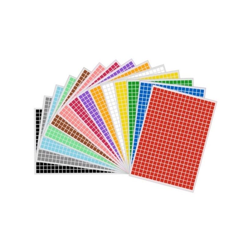 形狀貼紙 標籤貼紙（一組8張）方形貼紙 正方形貼紙 10mm貼紙 正方形貼紙 馬賽克貼紙 方型貼紙-細節圖2