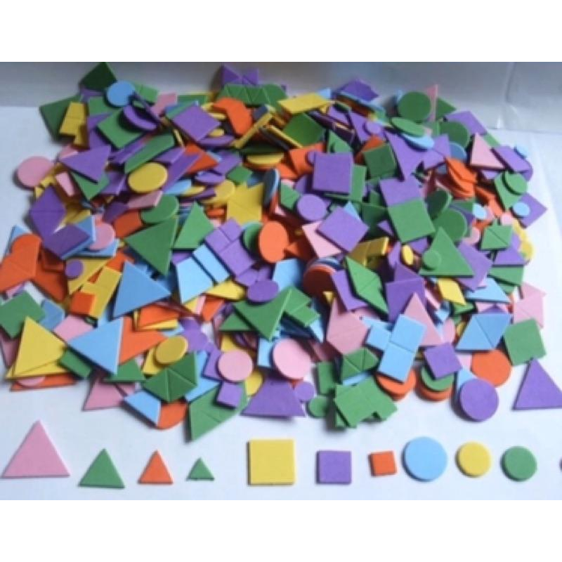 泡棉🌟（背後有被膠）幾何馬賽克貼紙   形狀顏色貼紙、形狀認知、啟蒙貼紙 蒙特利索 幾何貼紙-細節圖2