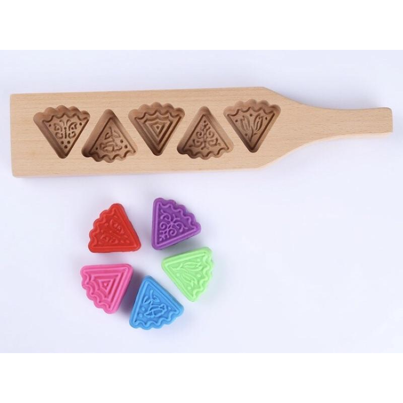 月餅模型，中秋月餅模具 木制月餅模型 月餅印章 綠豆椪圓形印章 饅頭印章-細節圖2