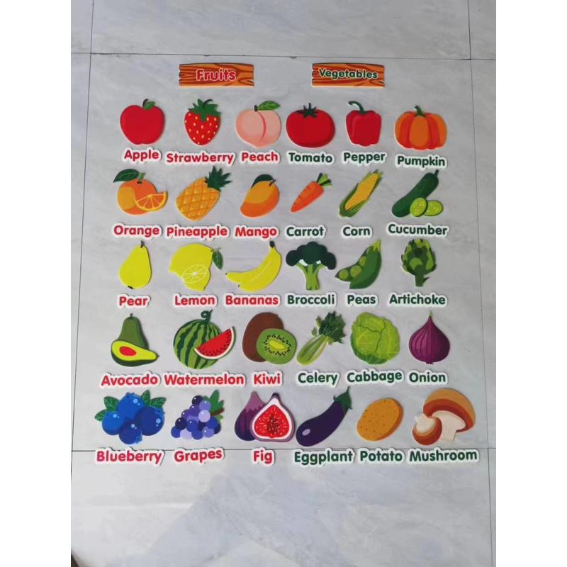水果教學 蔬菜教學 教學道具 蔬菜水果毛氈布貼1套62個水果+蔬菜 布織布蔬菜-細節圖2